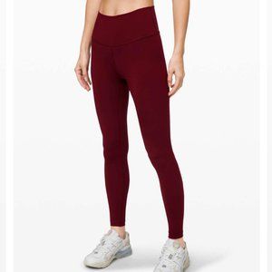 Lululemon Wunder Under - Brushed Full on Luxtreme - 28" - Garnet
